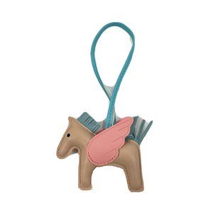 Handmade Vegan Leather Handbag Charm Flying Horse